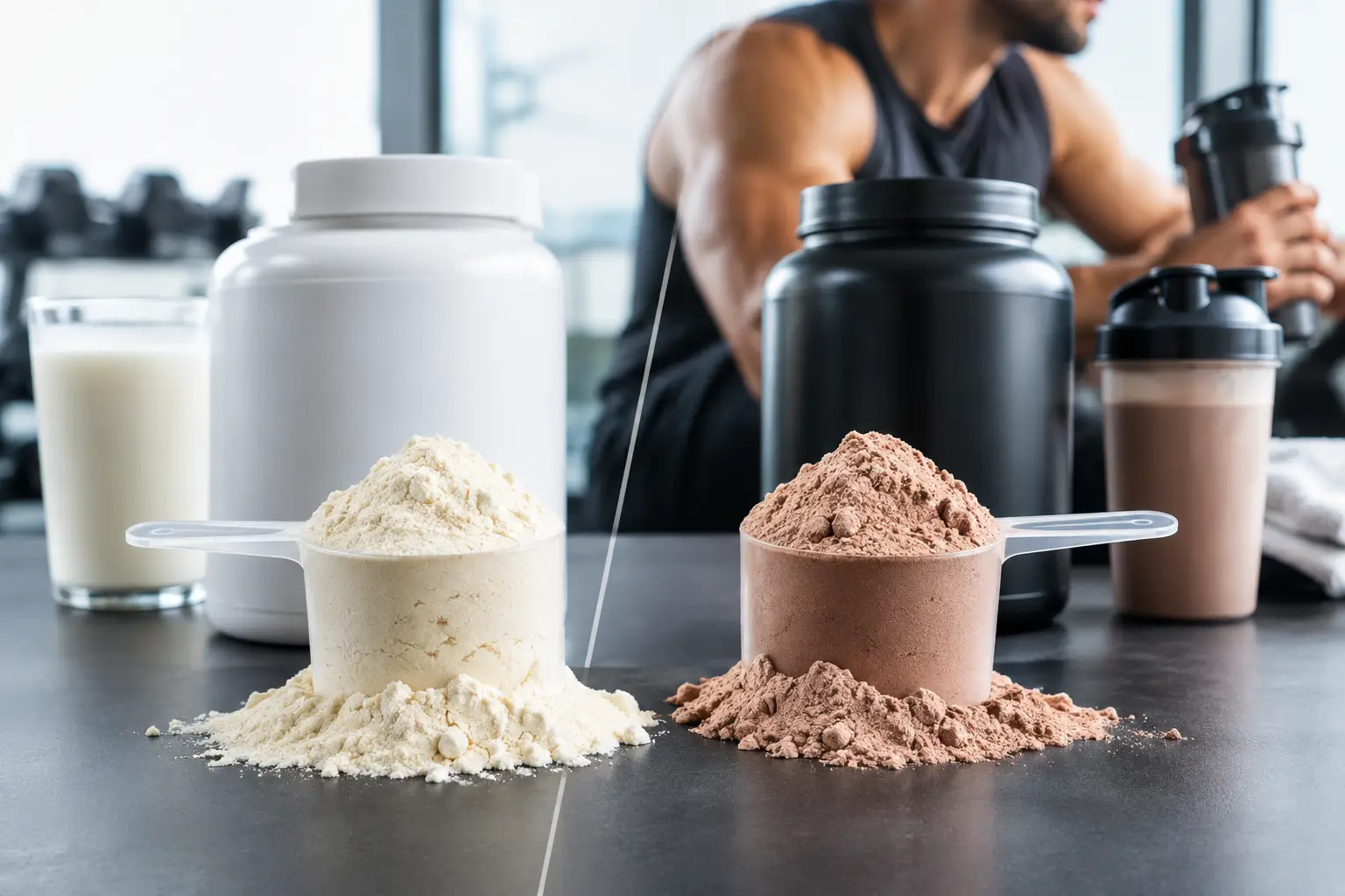 Caseína versus whey concentrado: qual escolher?